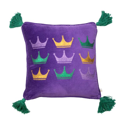 Mardi Gras Crown Pillow