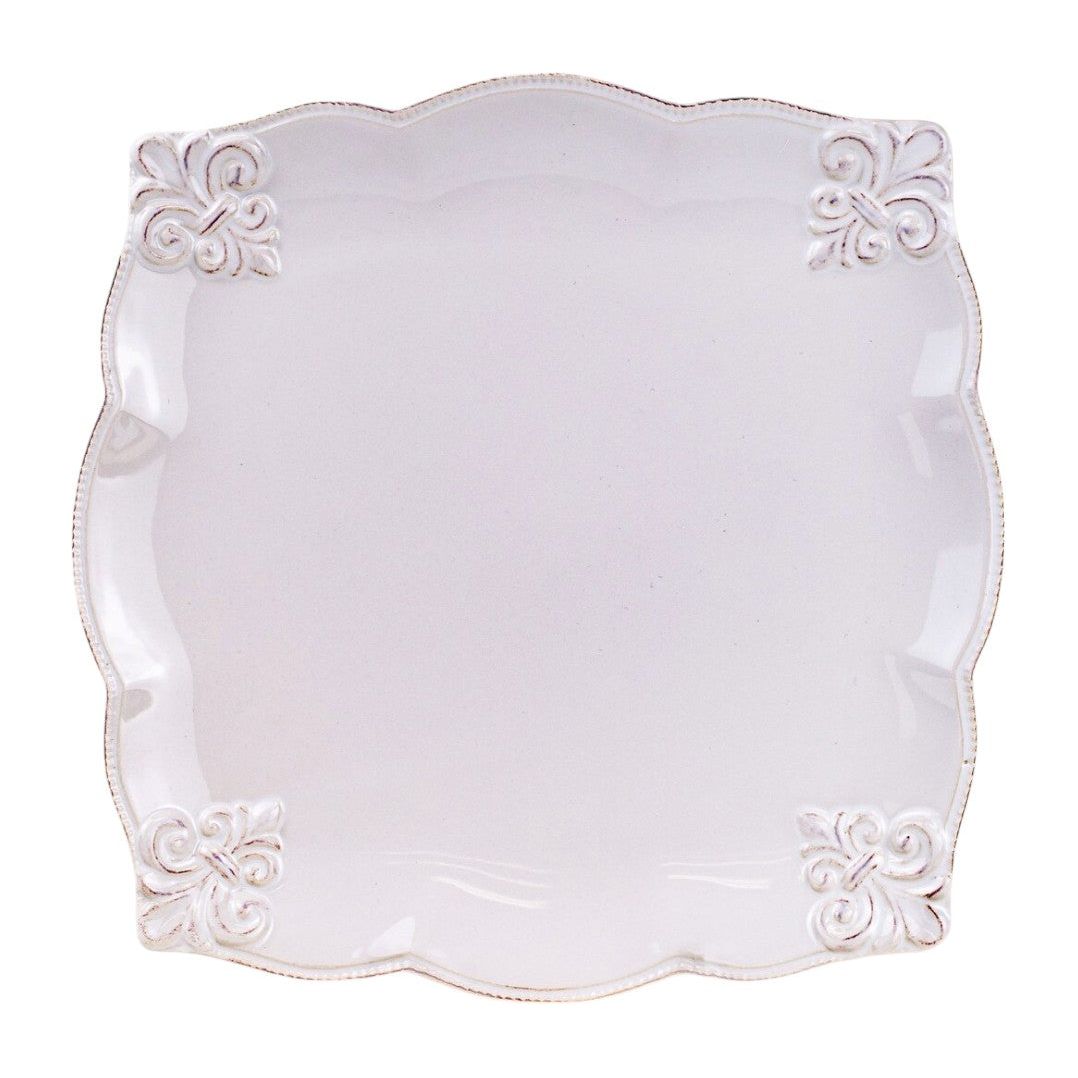 Fleur de Lis Embossed Square Platter