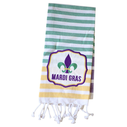 Fleur Mardi Gras Striped Towel