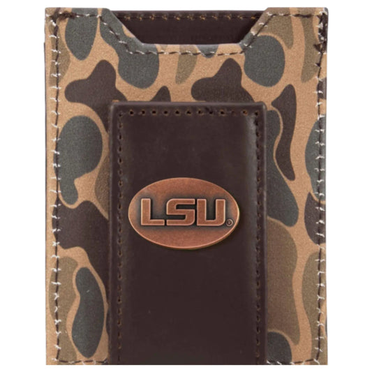 LSU Camo Magnetic Front Wallet