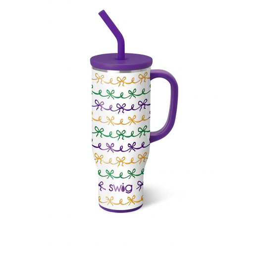 Mardi Gras Bows - Mega Mug 30oz