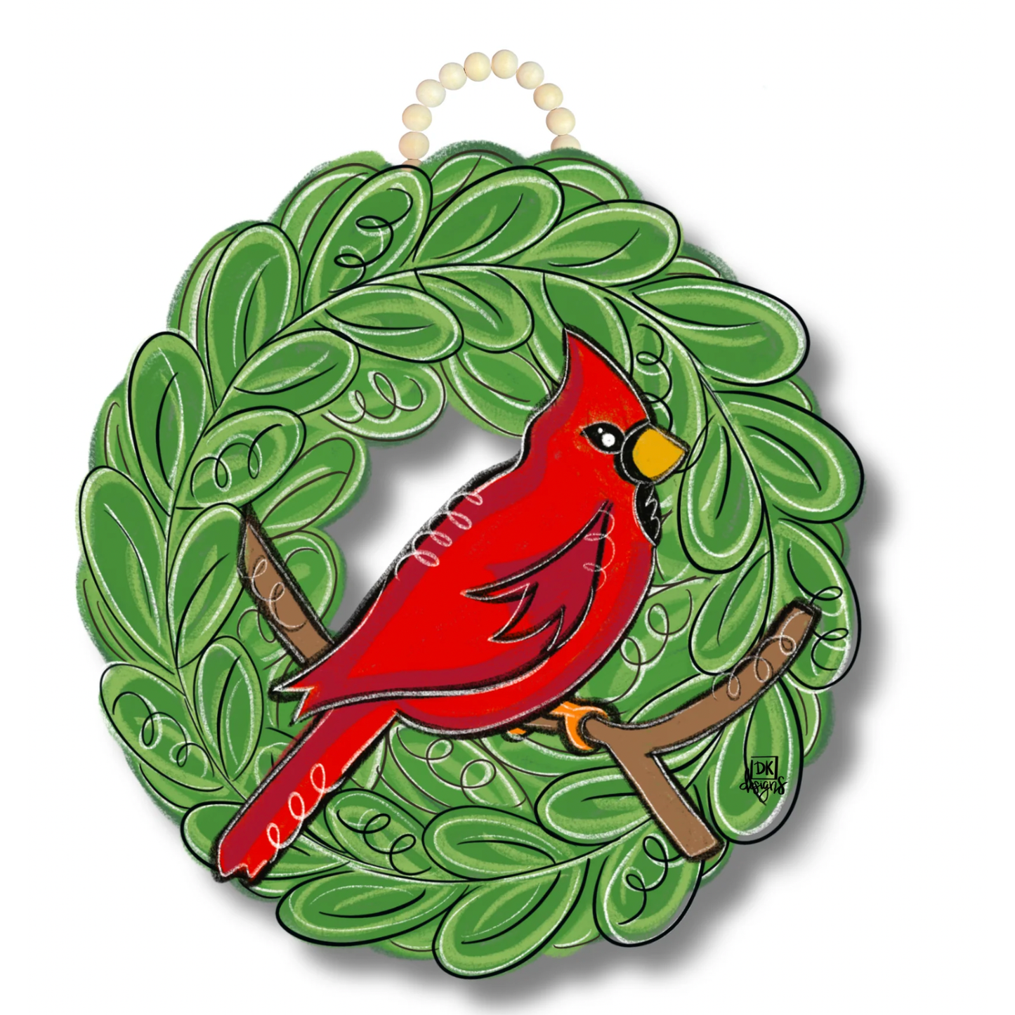 Cardinal Wreath Door Hanger
