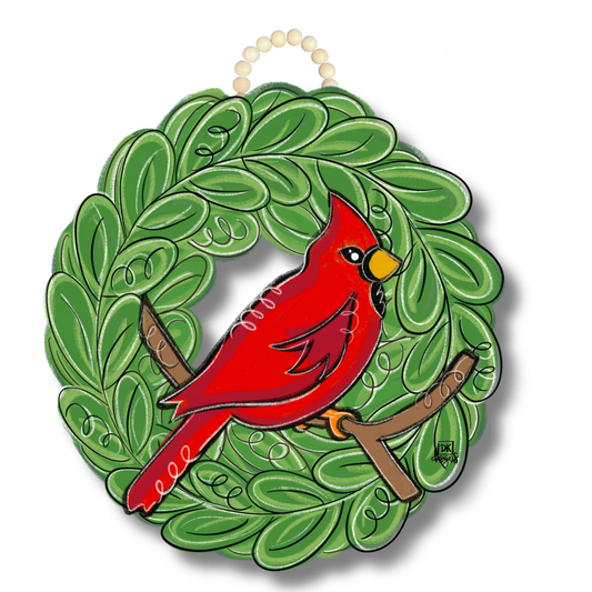 Cardinal Wreath Door Hanger