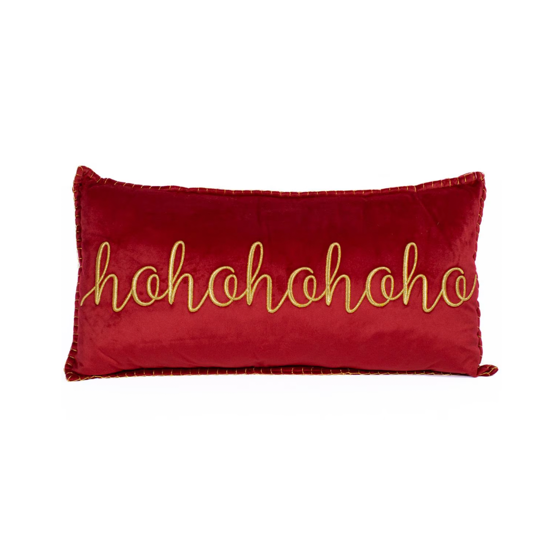 Ho Ho Ho Embroidered Pillow