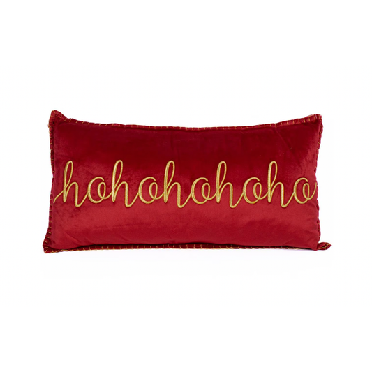 Ho Ho Ho Embroidered Pillow