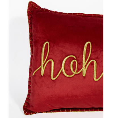Ho Ho Ho Embroidered Pillow