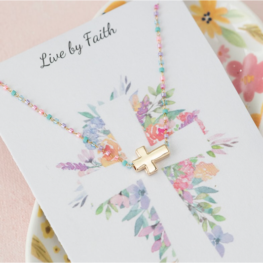 Live by Faith Child Cross Necklace