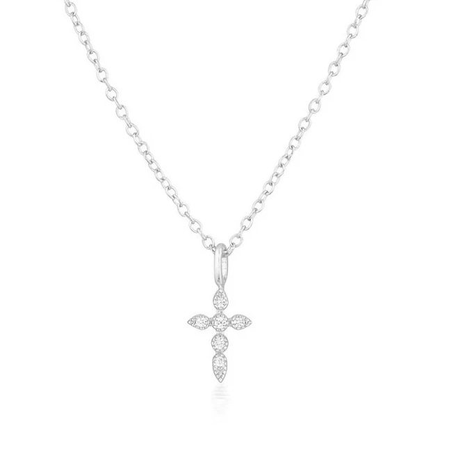 Vintage Cross Necklace - Silver