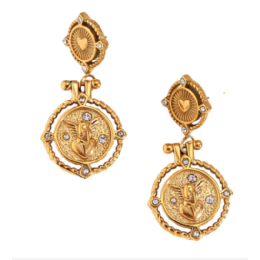 Antique Angel Drop Earrings