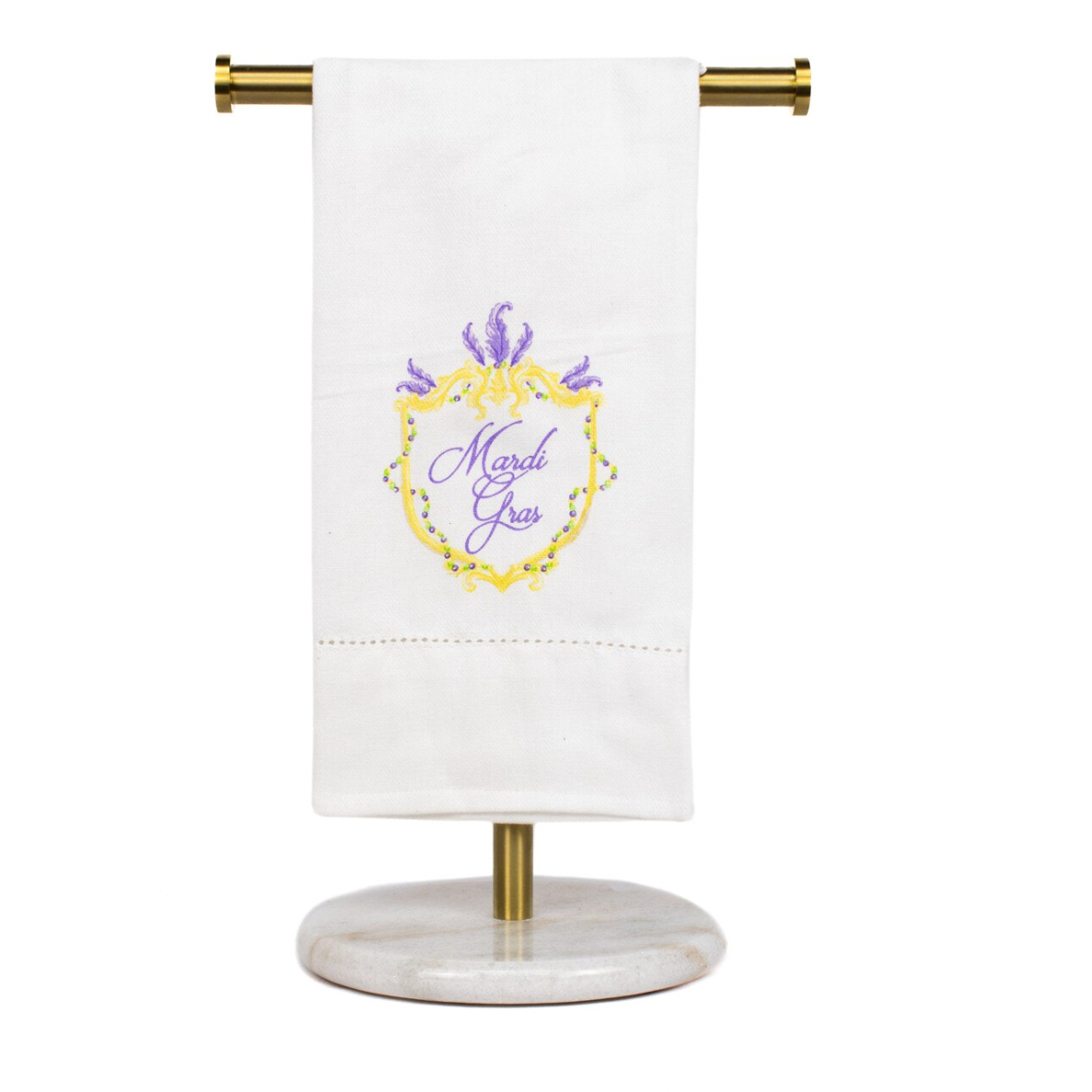 Mardi Gras Crest Stitch Towel