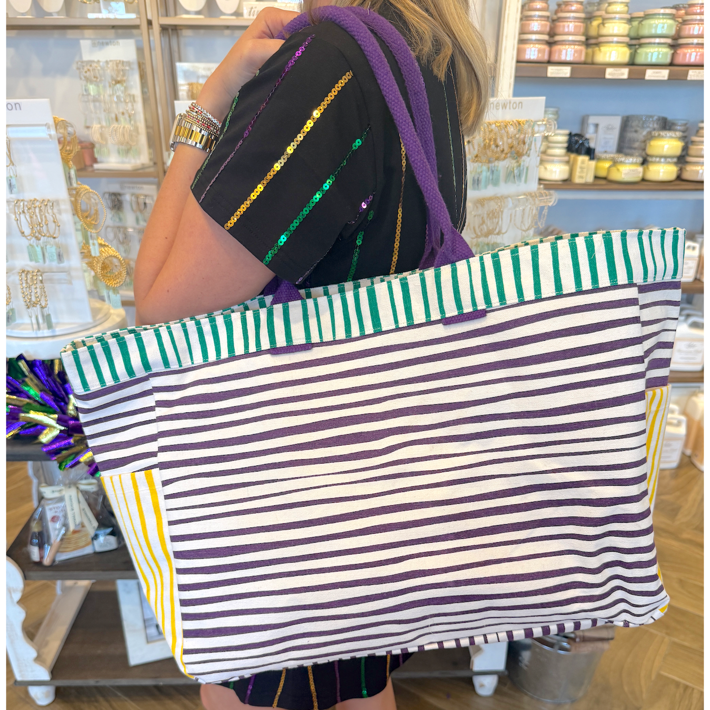 Striped Mardi Tote