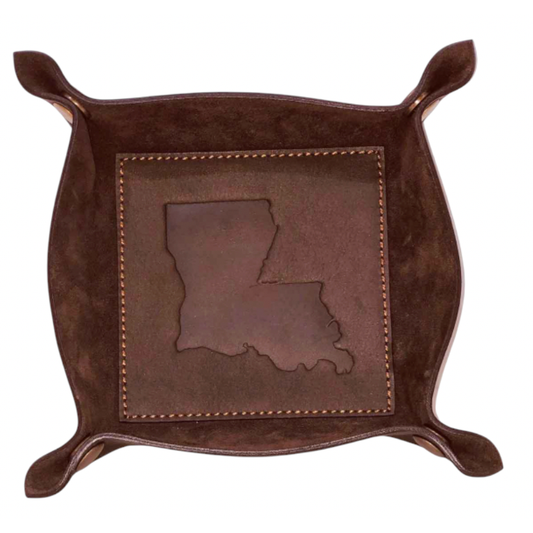 Louisiana Embossed Leather Tray