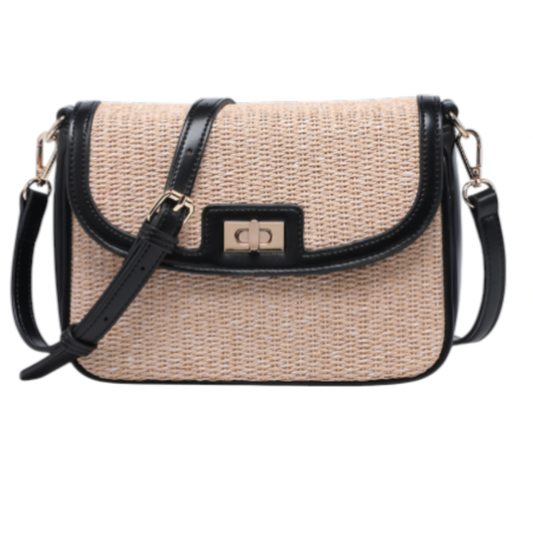 Black - Amara Straw Crossbody