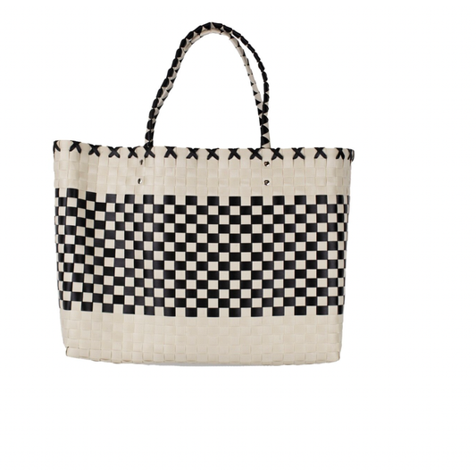 Black: Woven Tote - 17x15