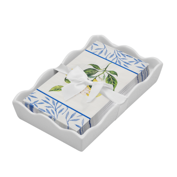 Capri - Ceramic Wave Napkin Tray with Guest Towel