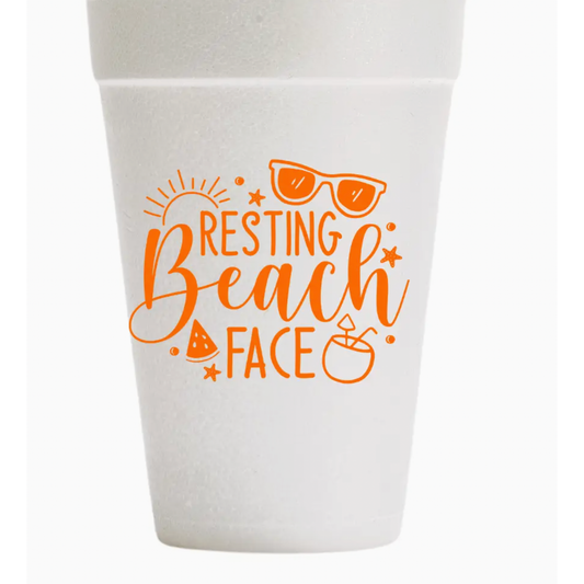 Resting Beach Face Foam Cups