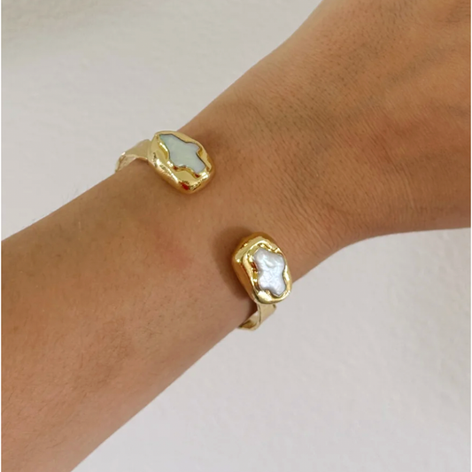Frances Freshwater Pearl Cross Bangle