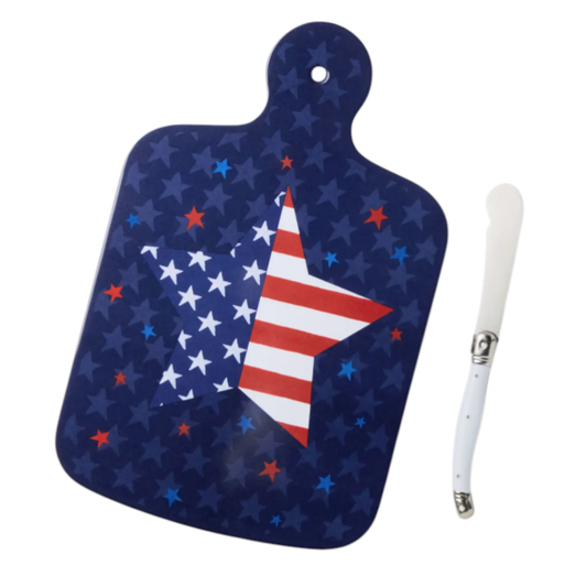 Stars + Stripes Cheeseboard w/ Knife