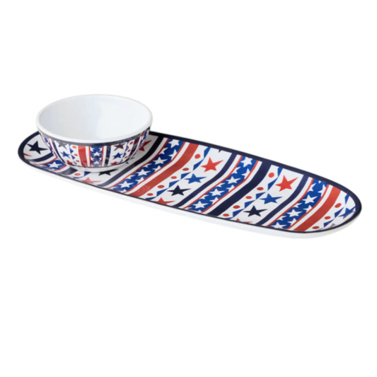Stars + Stripes Tray w/ Dip Bowl