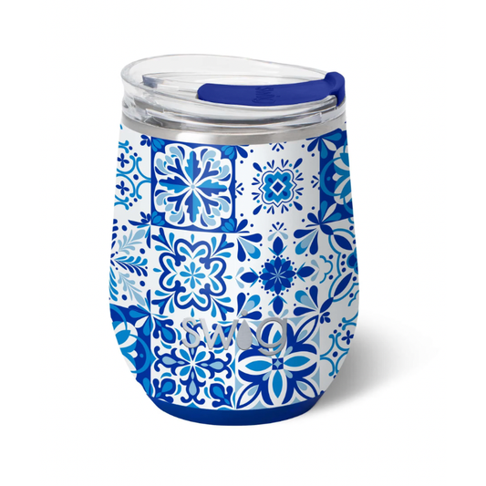 Indigo Tiles - Stemless Wine