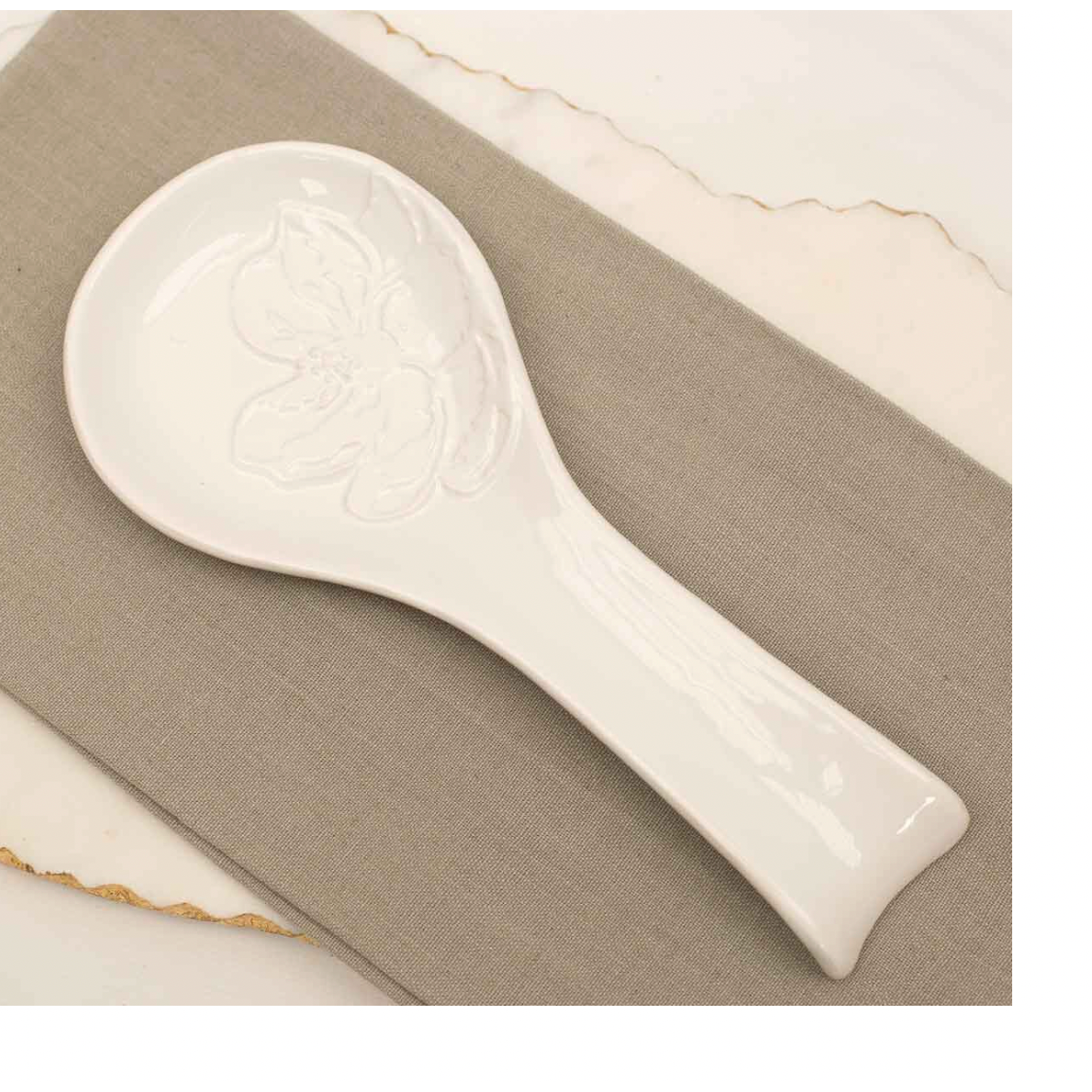 Magnolia Embossed Spoon Rest