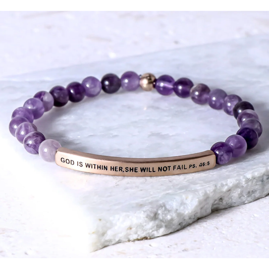 She Will Not Fail Psalm 46:5 - Amethyst