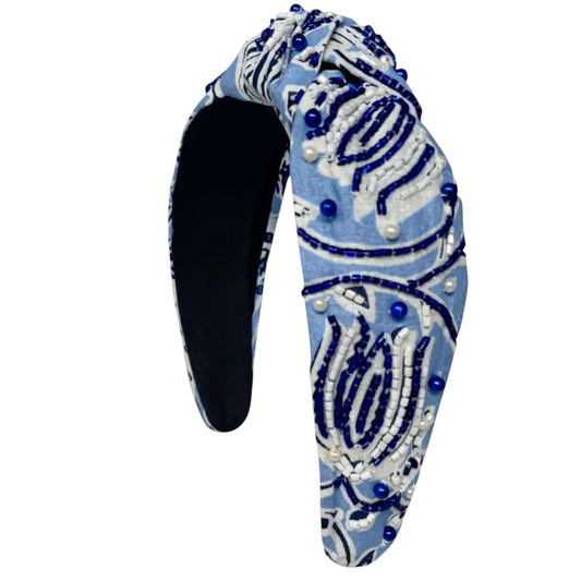 Blue Bedazzled Headband