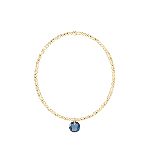 Classic Gold 2mm Bracelet - Reflection  Small Charm - 09