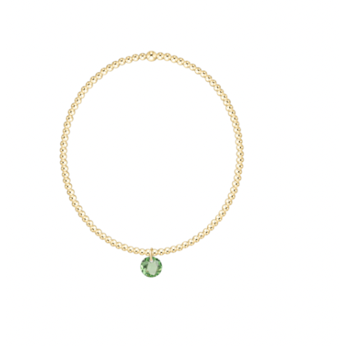 Classic Gold 2mm Bracelet - Reflection  Small Charm - 08