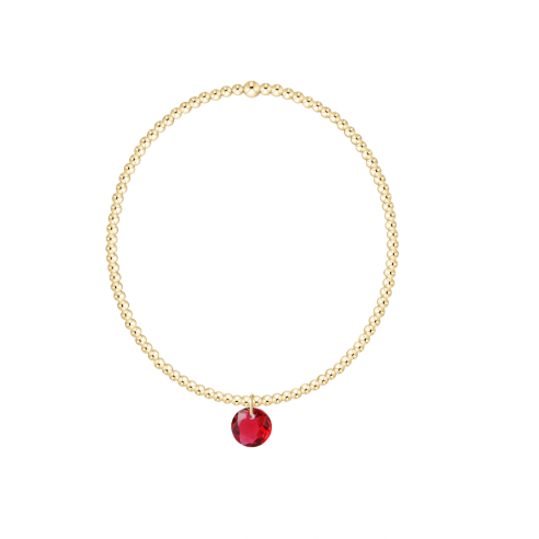 Classic Gold 2mm Bracelet - Reflection  Small Charm - 07