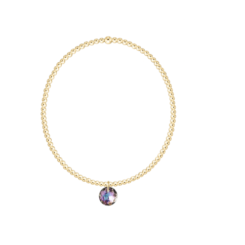 Classic Gold 2mm Bracelet - Reflection  Small Charm - 06