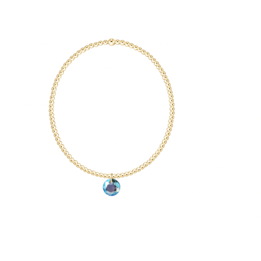 Classic Gold 2mm Bracelet - Reflection  Small Charm - 03