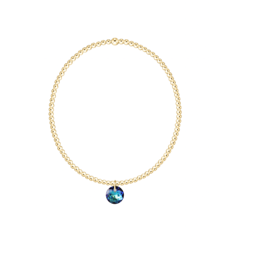 Classic Gold 2mm Bracelet - Reflection  Small Charm - 12