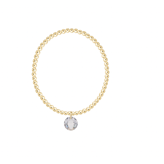 Classic Gold 3mm Bracelet - Reflection  Small Charm - 04