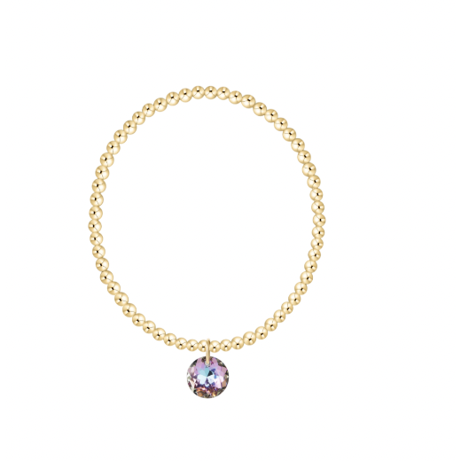 Classic Gold 3mm Bracelet - Reflection  Small Charm - 06