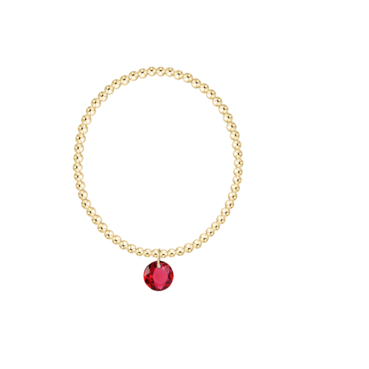 Classic Gold 3mm Bracelet - Reflection  Small Charm - 07