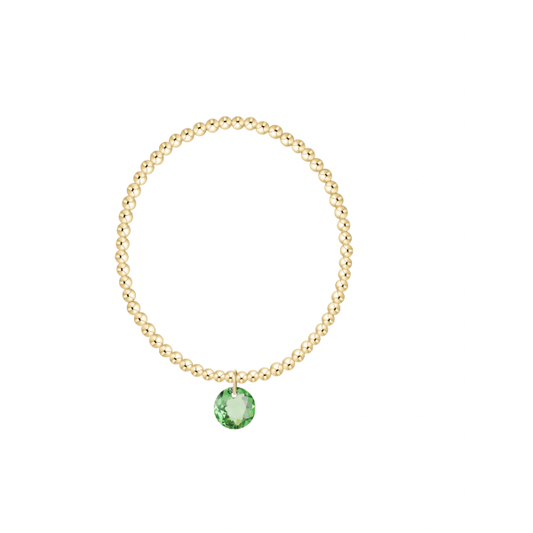 Classic Gold 3mm Bracelet - Reflection  Small Charm - 08