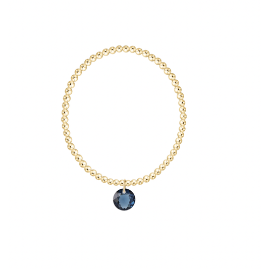 Classic Gold 3mm Bracelet - Reflection  Small Charm - 09