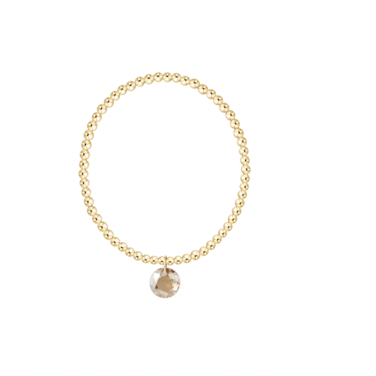 Classic Gold 3mm Bracelet - Reflection  Small Charm - 11