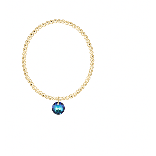 Classic Gold 3mm Bracelet - Reflection  Small Charm - 12