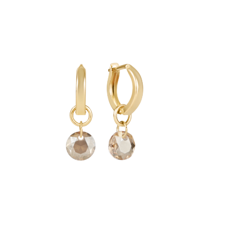 Huggie Gold 0.5" Hoop - Reflection Small Charm - 11