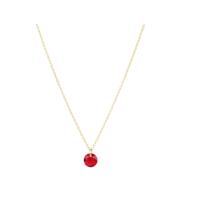 16" Necklace Gold - Reflection Small Charm - 07