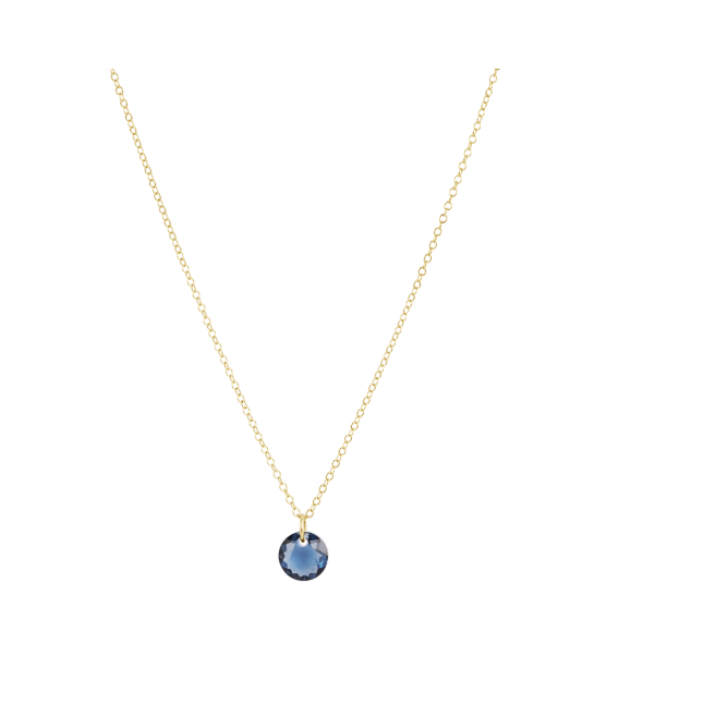 16" Necklace Gold - Reflection Small Charm - 09