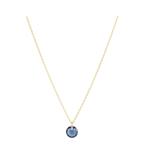 16" Necklace Gold - Reflection Small Charm - 09