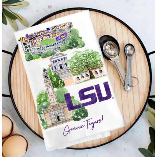 LSU Landmarks Tea Towel