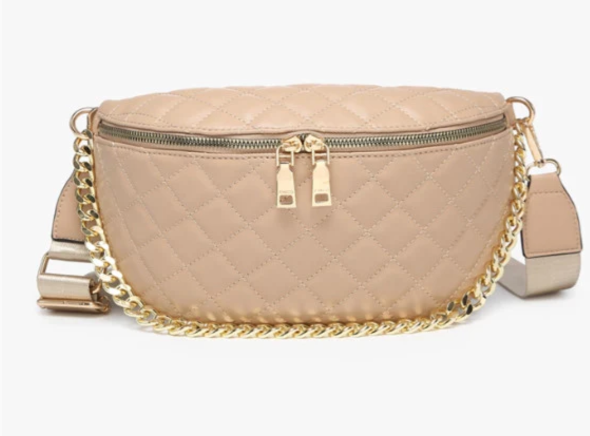 Sylvie Quilted Bag: Light Tan