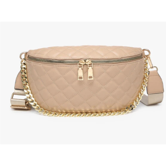 Sylvie Quilted Bag: Light Tan