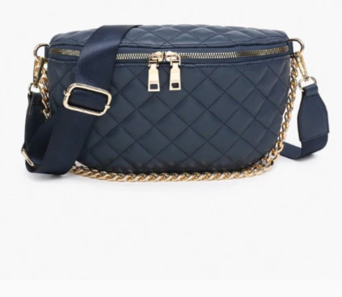 Sylvie Quilted Bag: Navy