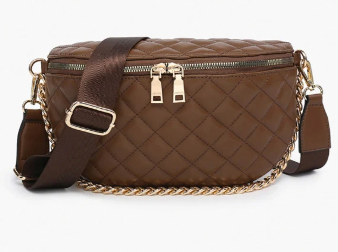 Sylvie Quilted Bag: Chocolate