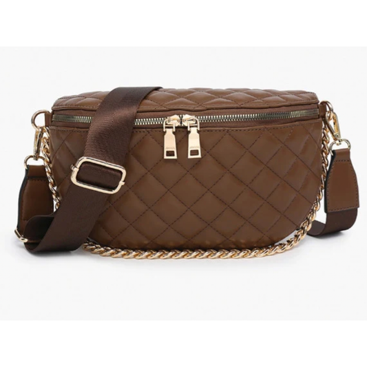 Sylvie Quilted Bag: Chocolate